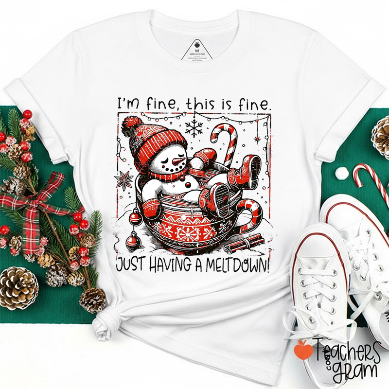 I'm Fine This Is Fine Just Having A Meltdown Teacher T-Shirt