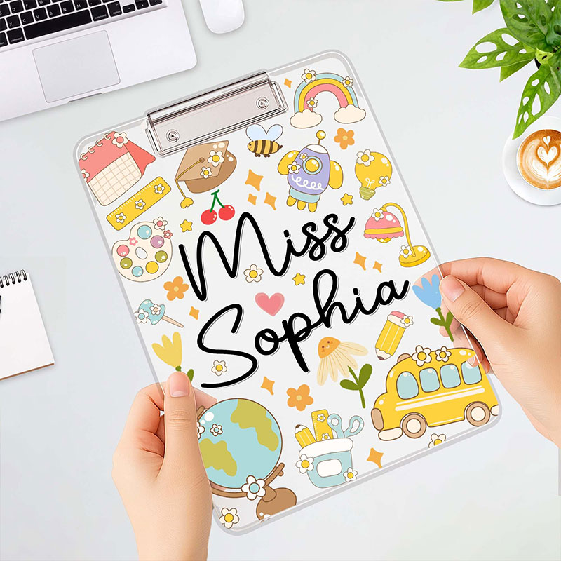 Personalized Children Is Illustrations And Names Teacher Clipboard
