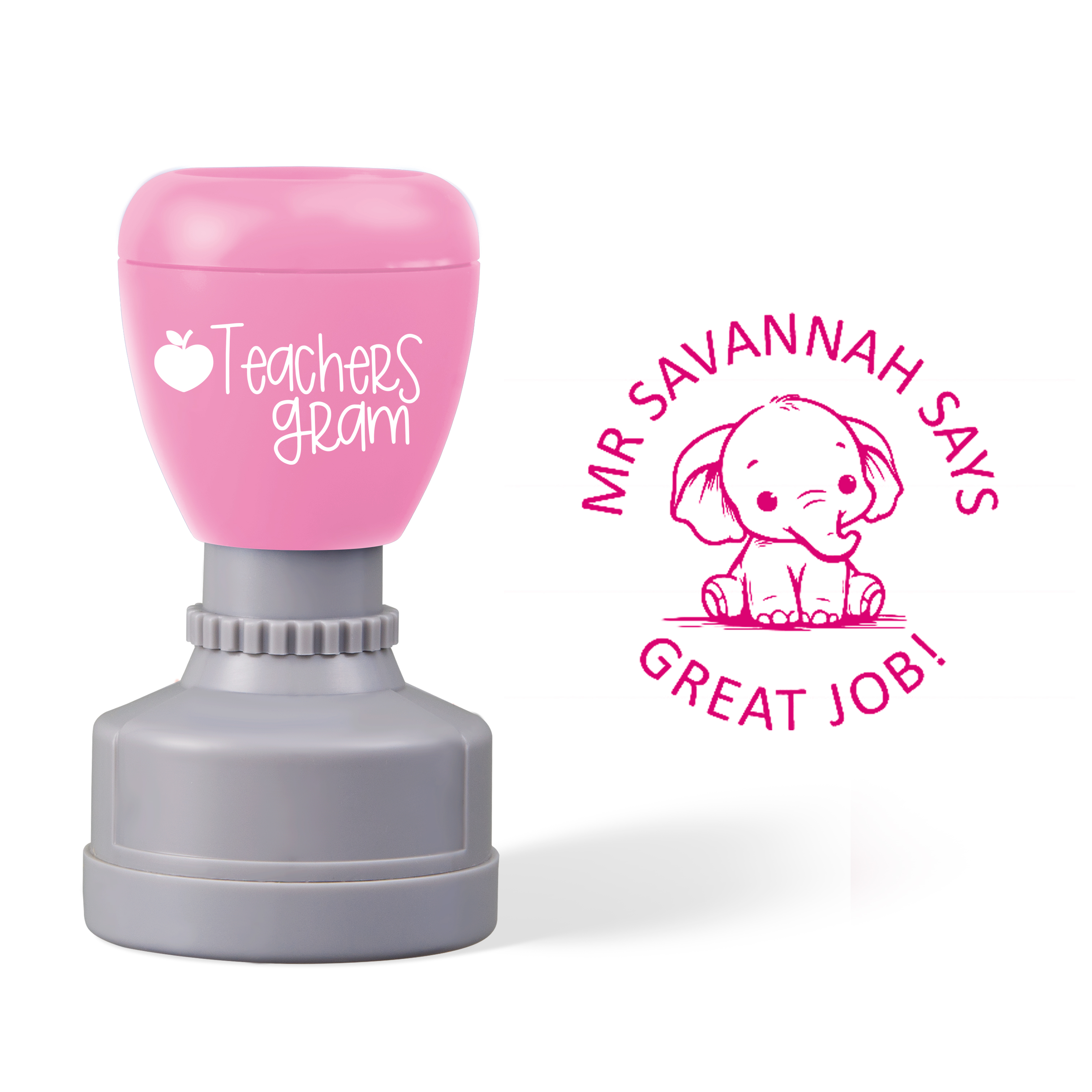 Personalized Name Great Job Elephant Teacher Stamp