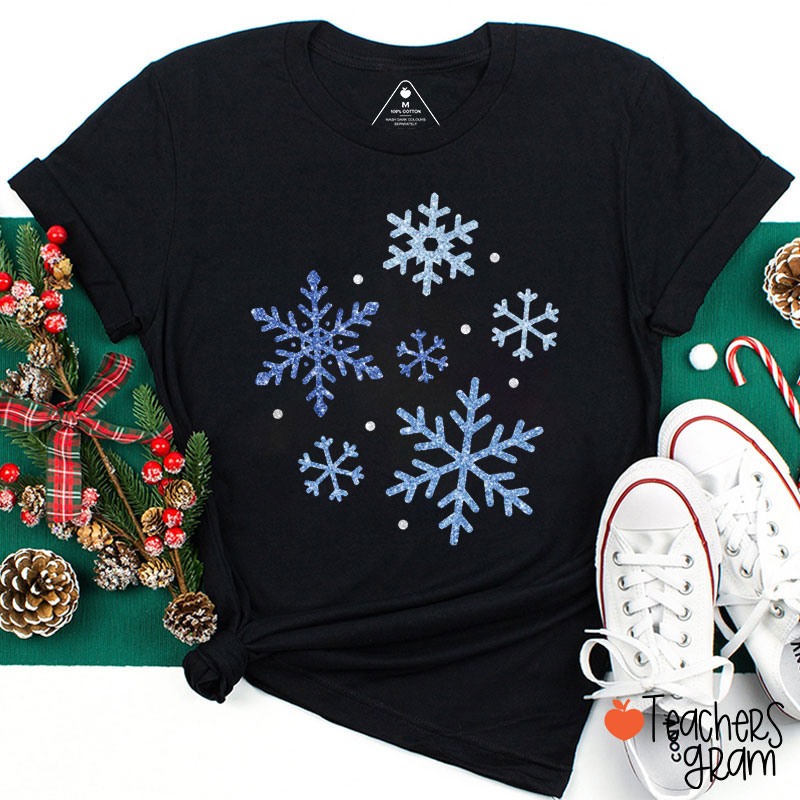 Beautiful Snowflakes Winter Vibes Teacher T-Shirt
