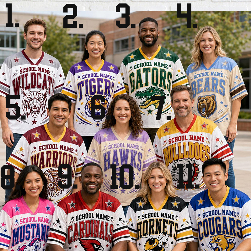 Personalized School Mascot Vintage Star Teacher Mesh Jersey