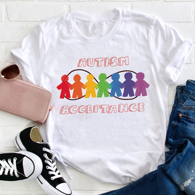 Infinity Autism Acceptance Teacher T-Shirt