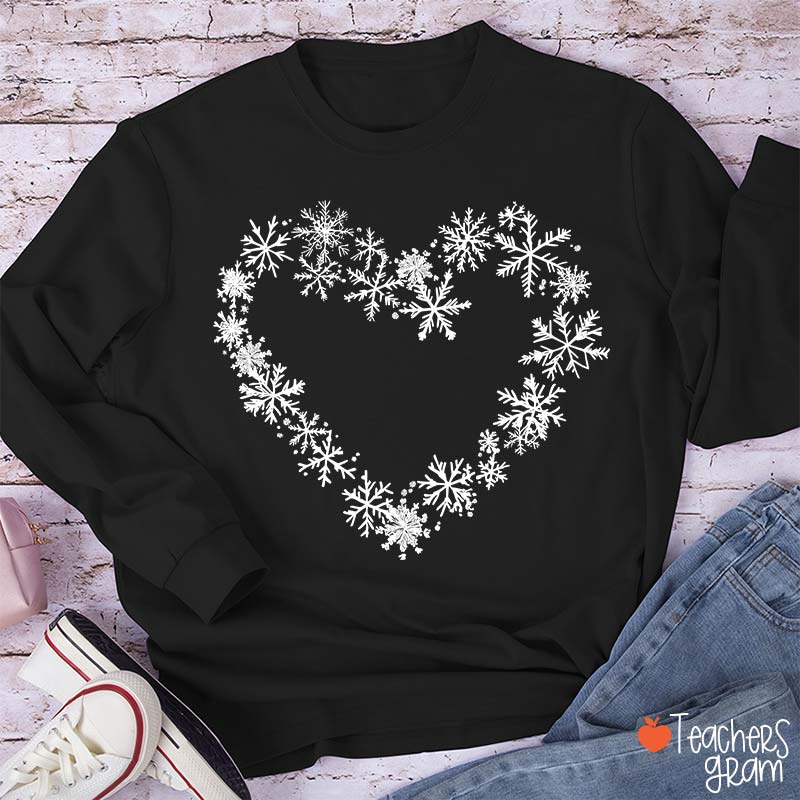 Snowflakes Heart TeacherLong Sleeve T-Shirt