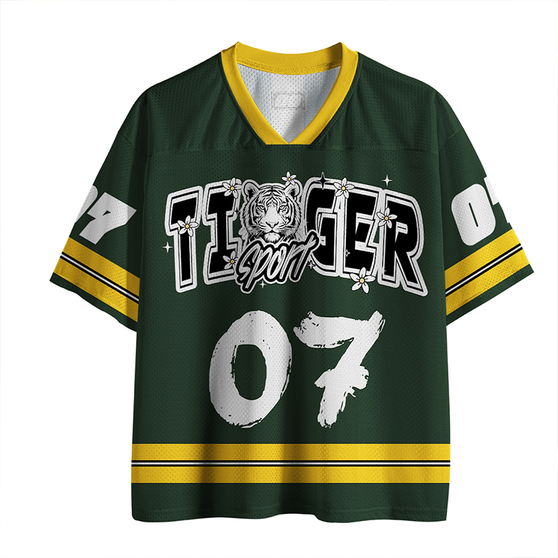 Personalized Name And Number Tiger Flowers Teacher Mesh Jersey
