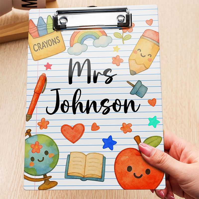 Personalized Stationery And Name Teacher Clipboard
