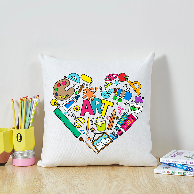 I Love Art Wholeheartedly Teacher Cushion