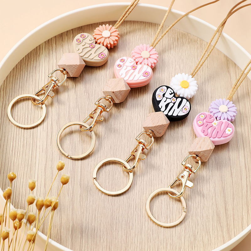 Flower Love Silicone Teacher Lanyard