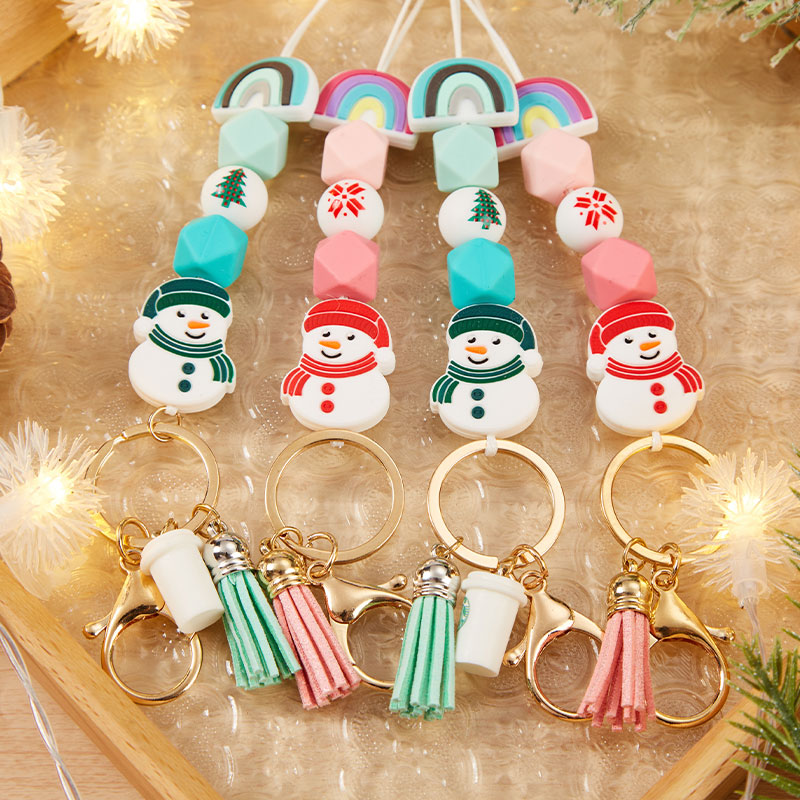 Rainbow Snowman Teacher Lanyard
