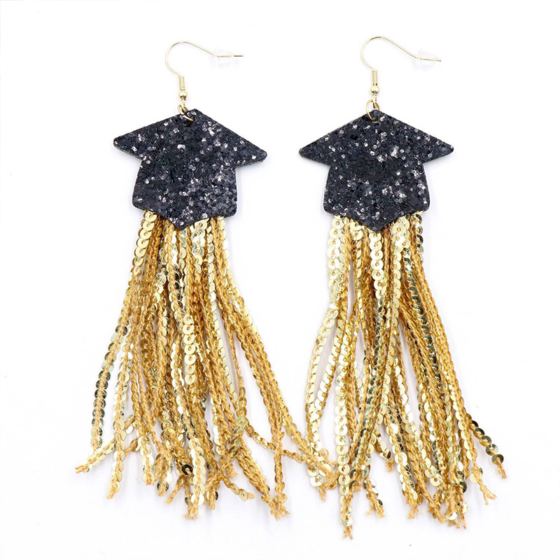 Tassel Graduation Cap Teacher Acrylic Earrings