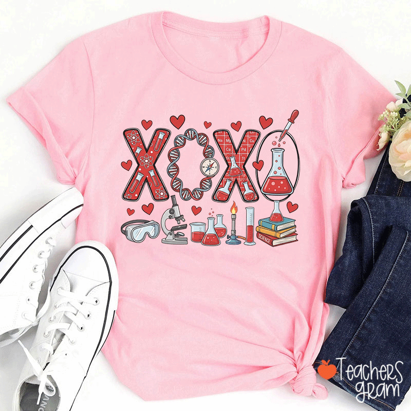 XOXO Science Love Teacher T-shirt