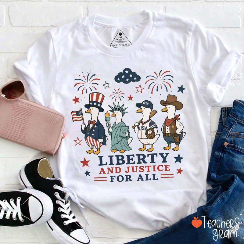 Liberty And Justice For All Teacher T-Shirt