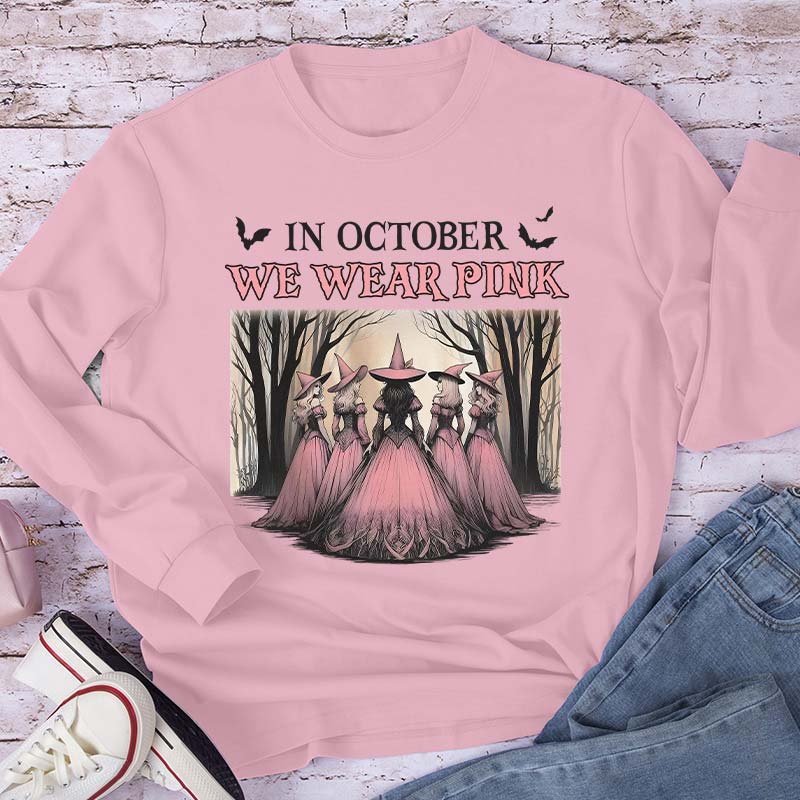 October Pink Witches Teacher Long Sleeve T-Shirt