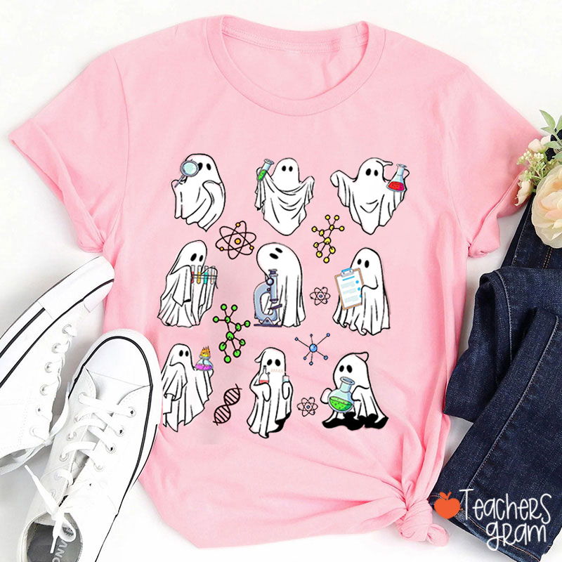 Spooky Ghost Science Teacher T-Shirt