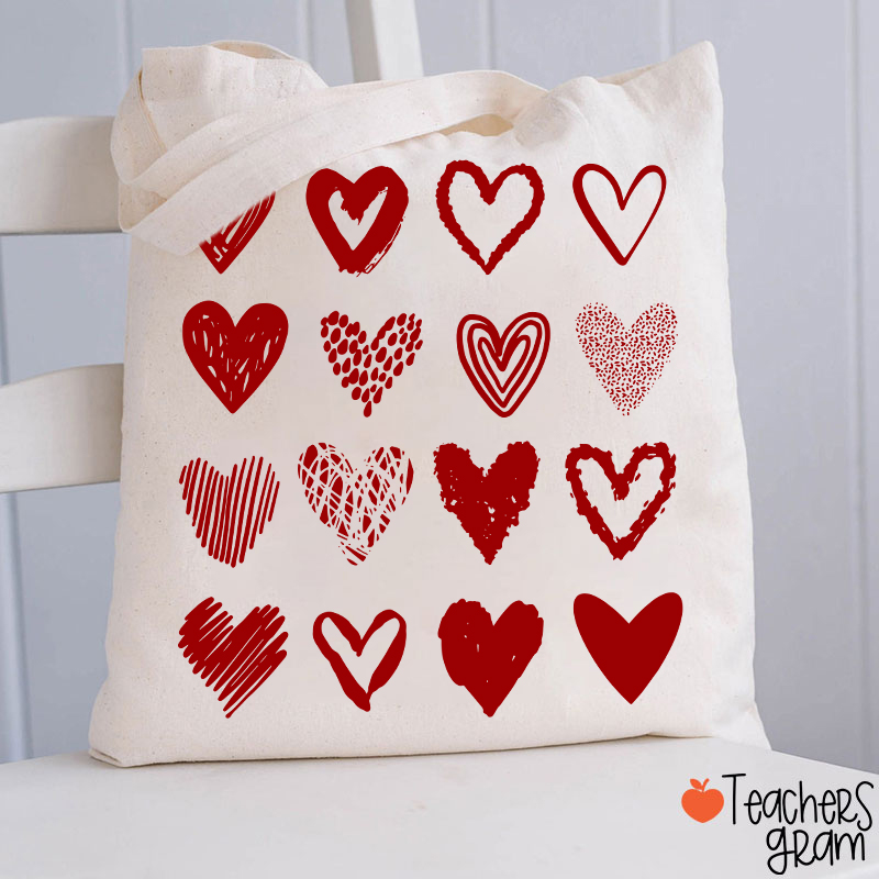 Cute Heart Teacher Tote Bag