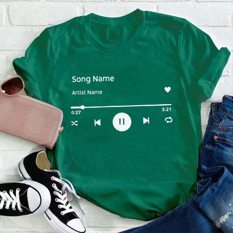 Personalized  Song Name Teacher T-Shirt