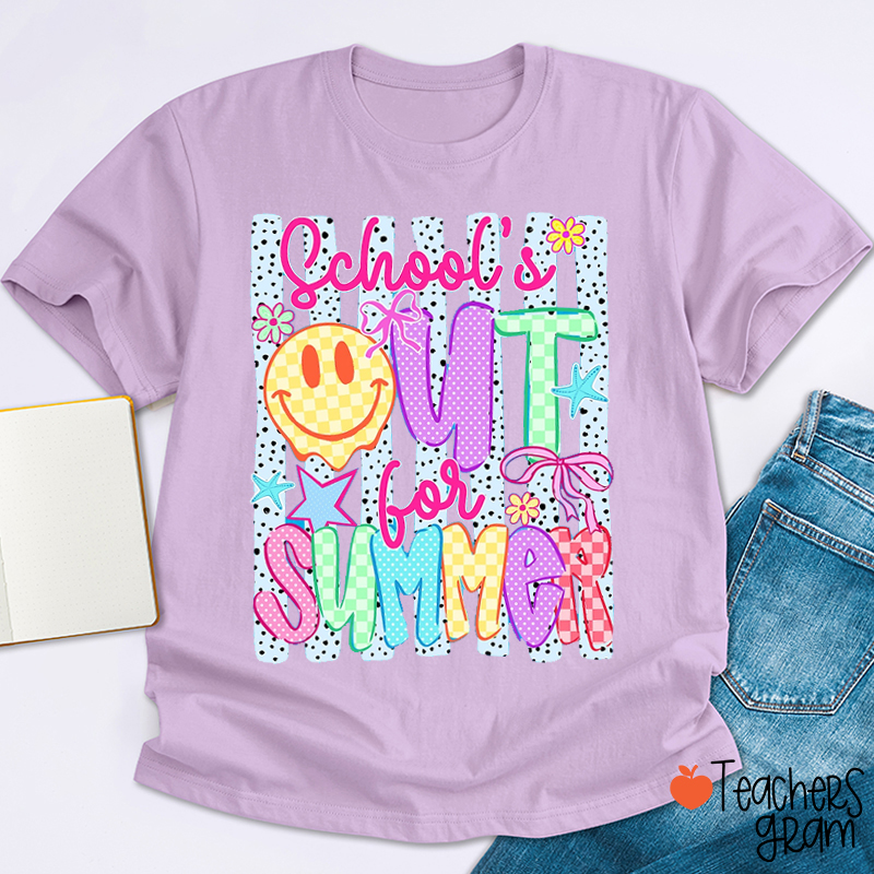 Preppy Schools Out Summer Teacher T-Shirt