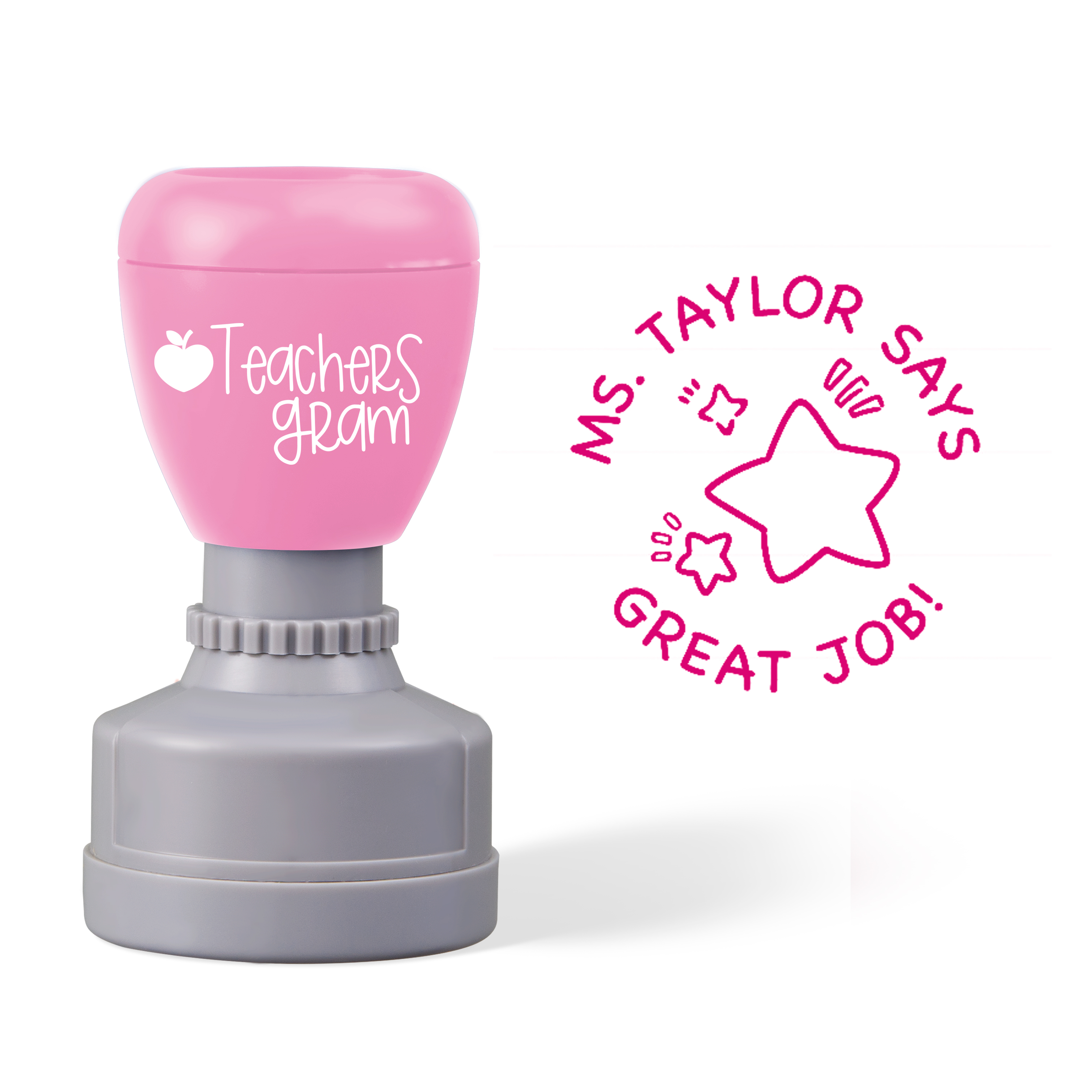 Personalized Name Great Job Star Teacher Stamp