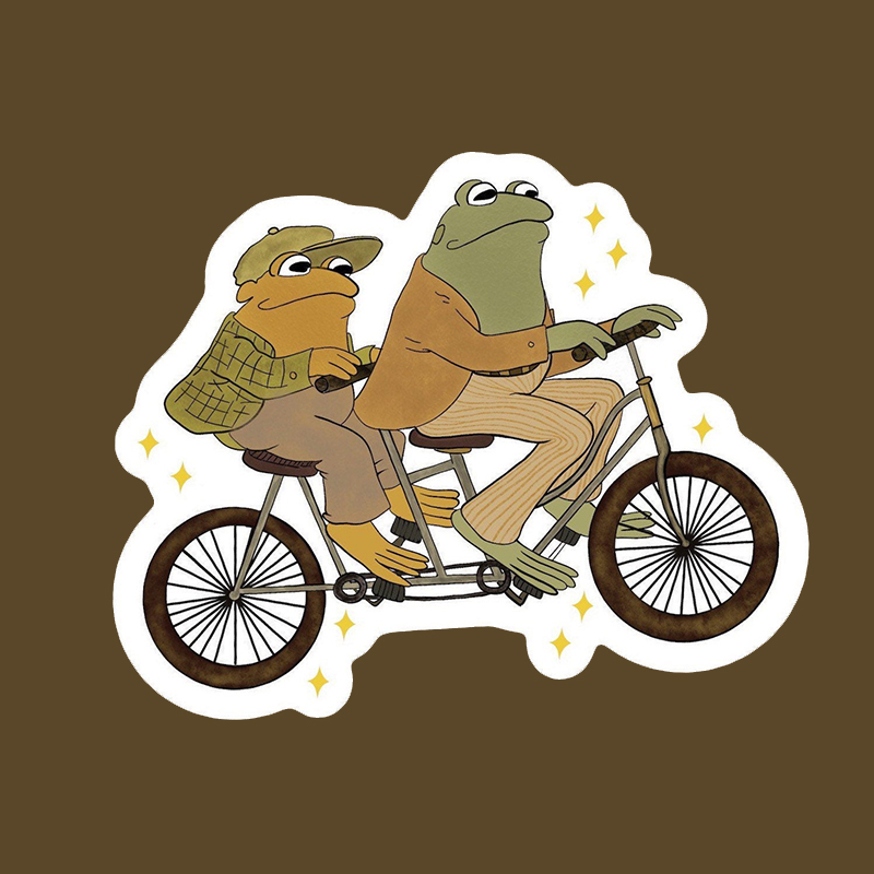 Frog and Toad Tandem Bicycle Teacher Stickers