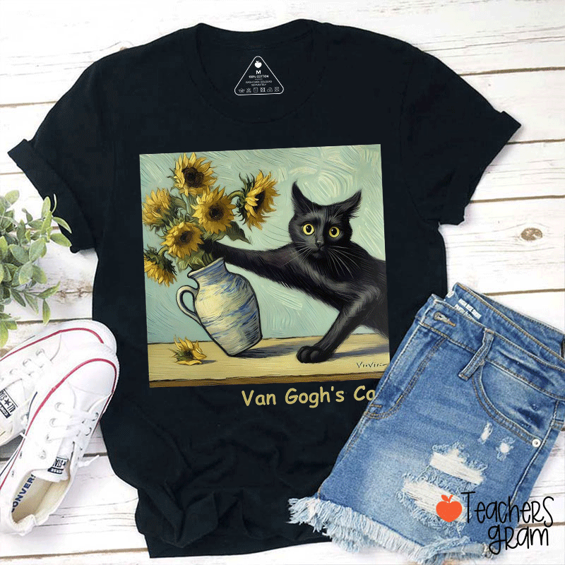 Van Gogh's Cat Teacher T-Shirt