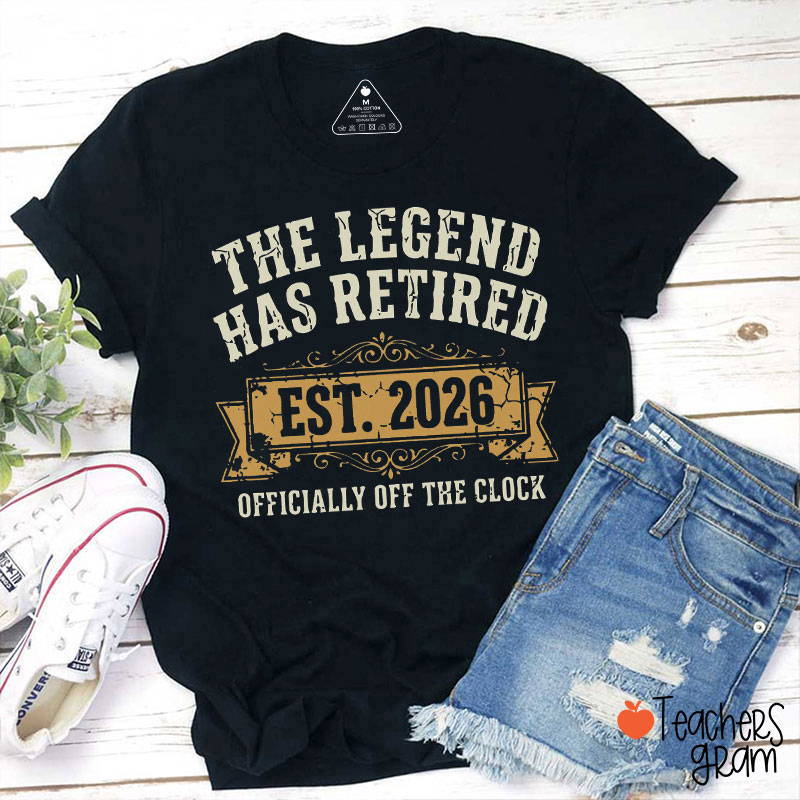 Personalized Year The Legend Has Retired Teacher T-Shirt