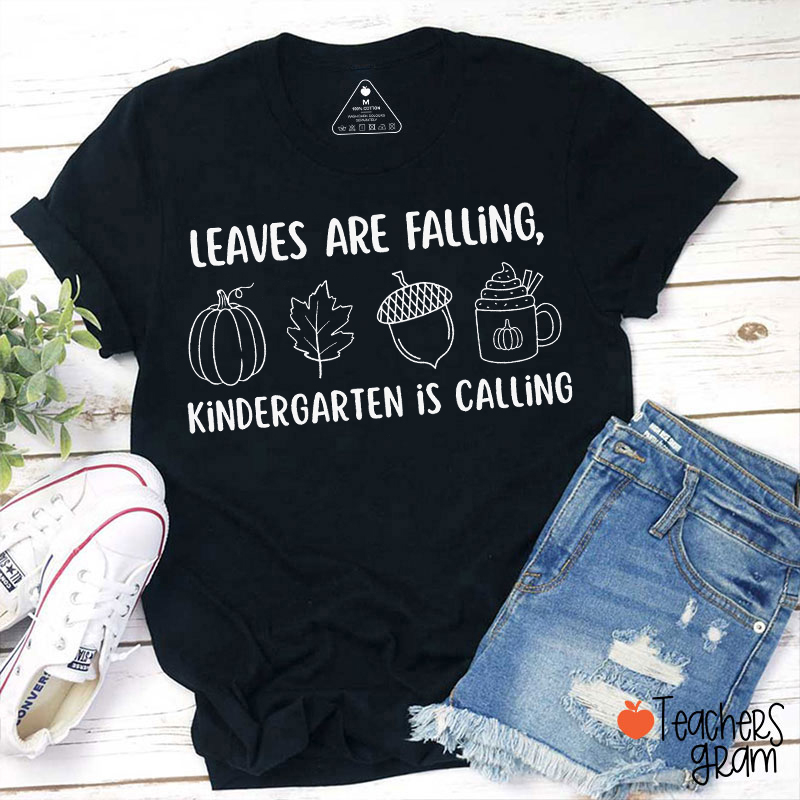 Personalized Grade Leaves Are Falling Teacher T-Shirt