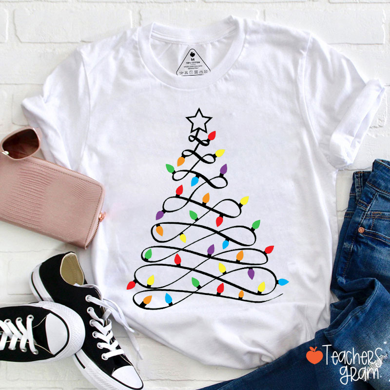 Christmas Tree Lights Teacher T-Shirt