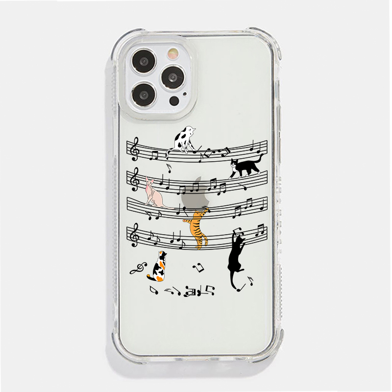 iPhone 14 15 Series Cats And Music Soft Gel TPU Case