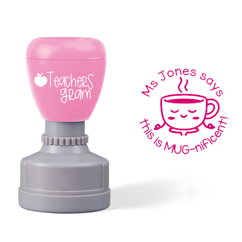 Personalized Name This Is Mug-nificent Teacher Stamp