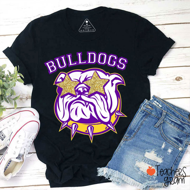 Personalized Mascot Gold Star Eye Teacher T-Shirt