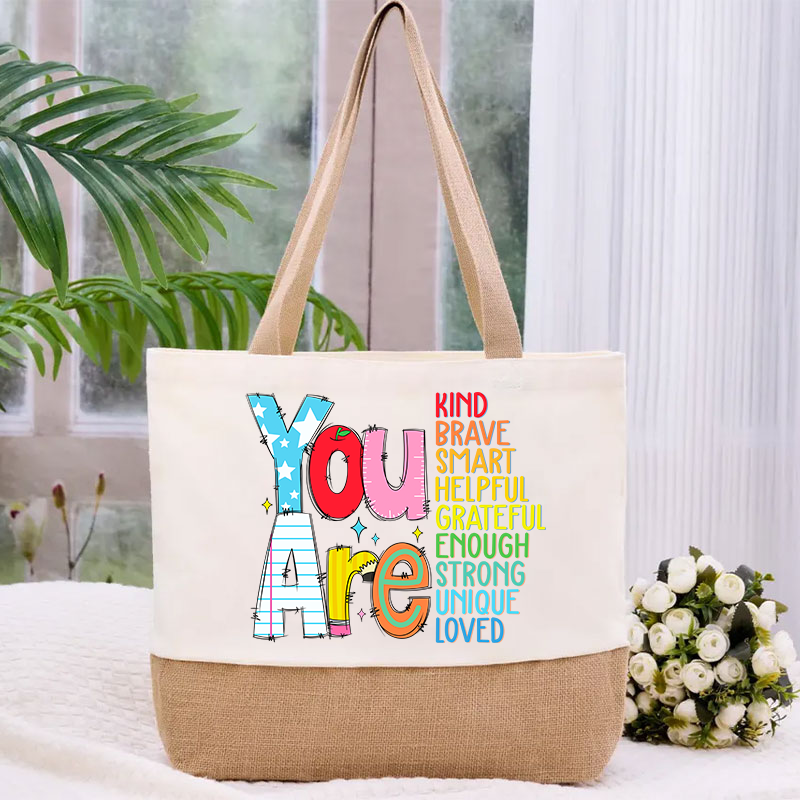 Be Who You Are You Are Enough Teacher Canvas Tote Bag