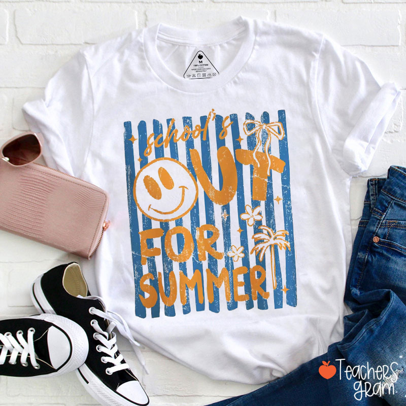 Personalized School's Out For Summer Smile Teacher T-Shirt