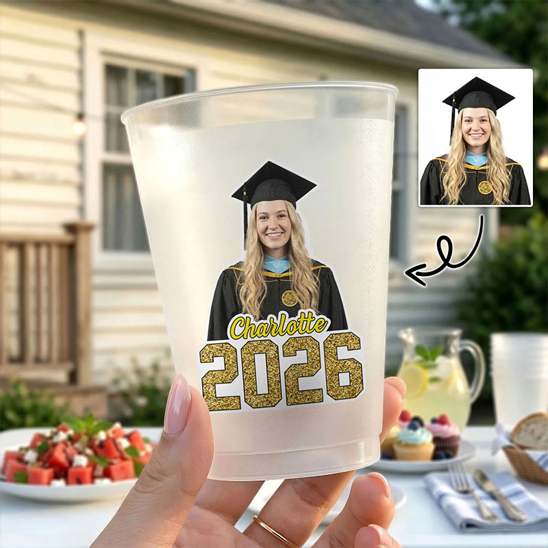 Personalized Graduation Photo And Year Teacher Plastic Cup