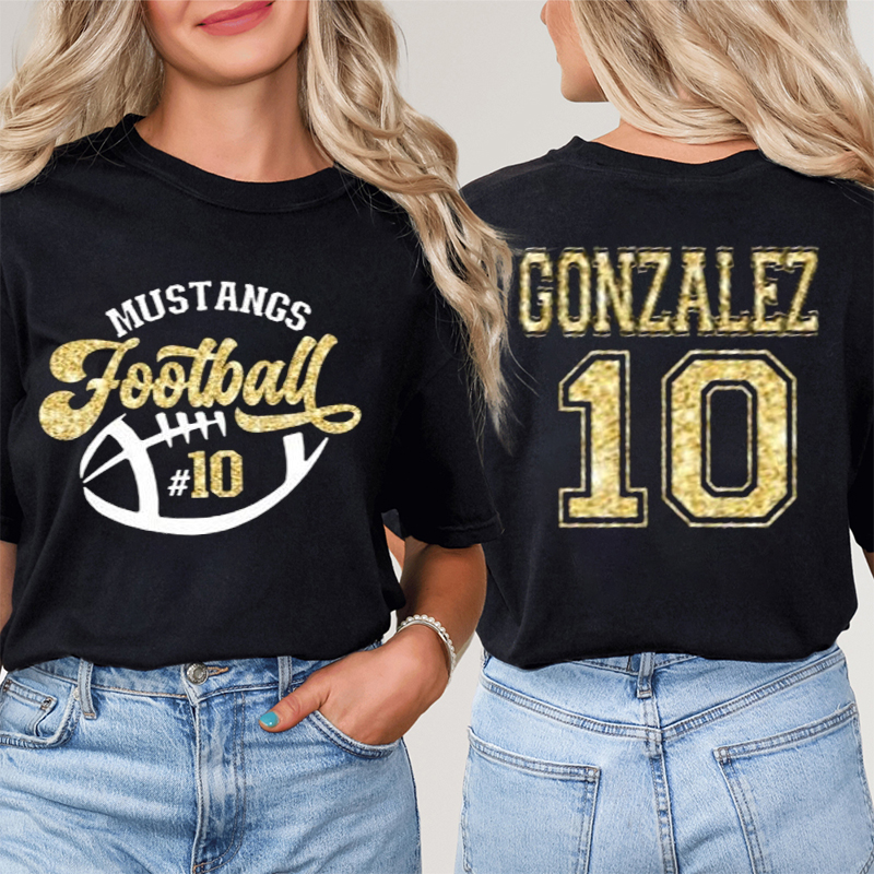 Personalized Mascot Spirit Game Day Teacher Two Sided T-Shirt