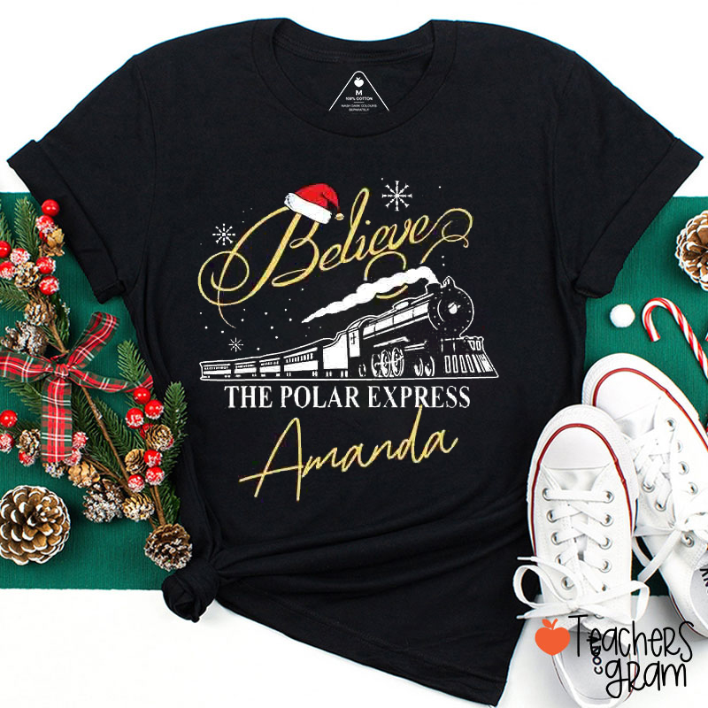 Personalized Name Polar Express Family Vacation Teacher T-Shirt