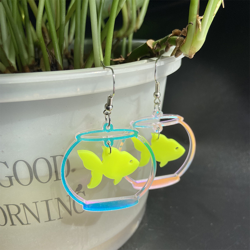 Goldfish Bowl Teacher Acrylic Earrings