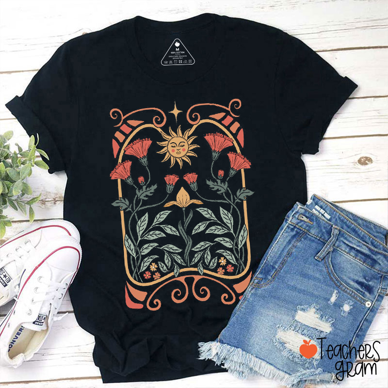 Boho Floral Teacher T-Shirt