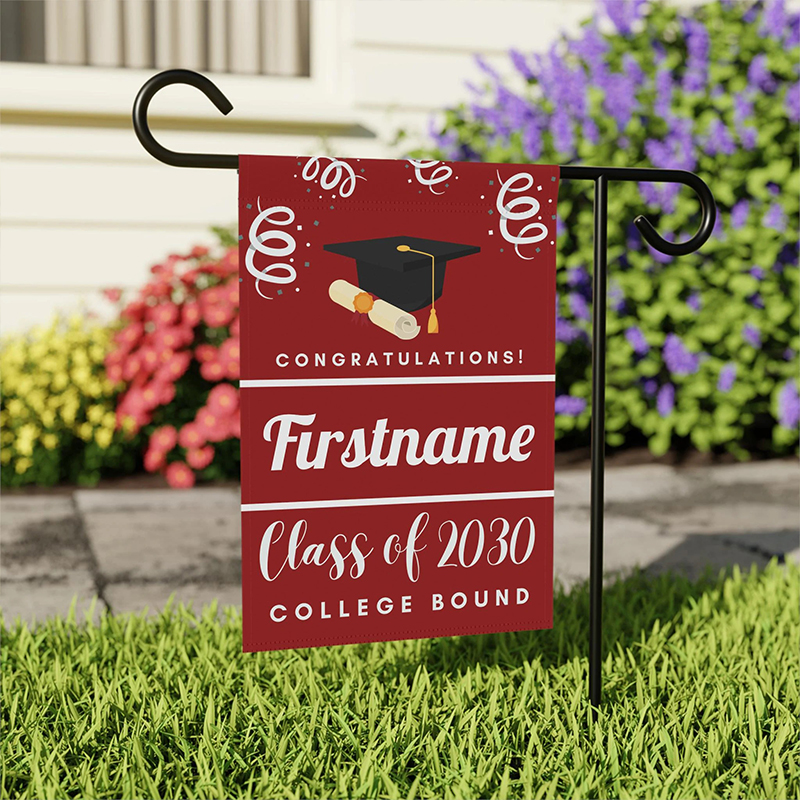 Personalized College Bound Teacher Garden Flag