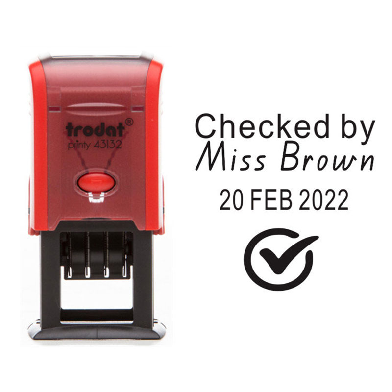 Personalized Checked By Name And Date Stamp