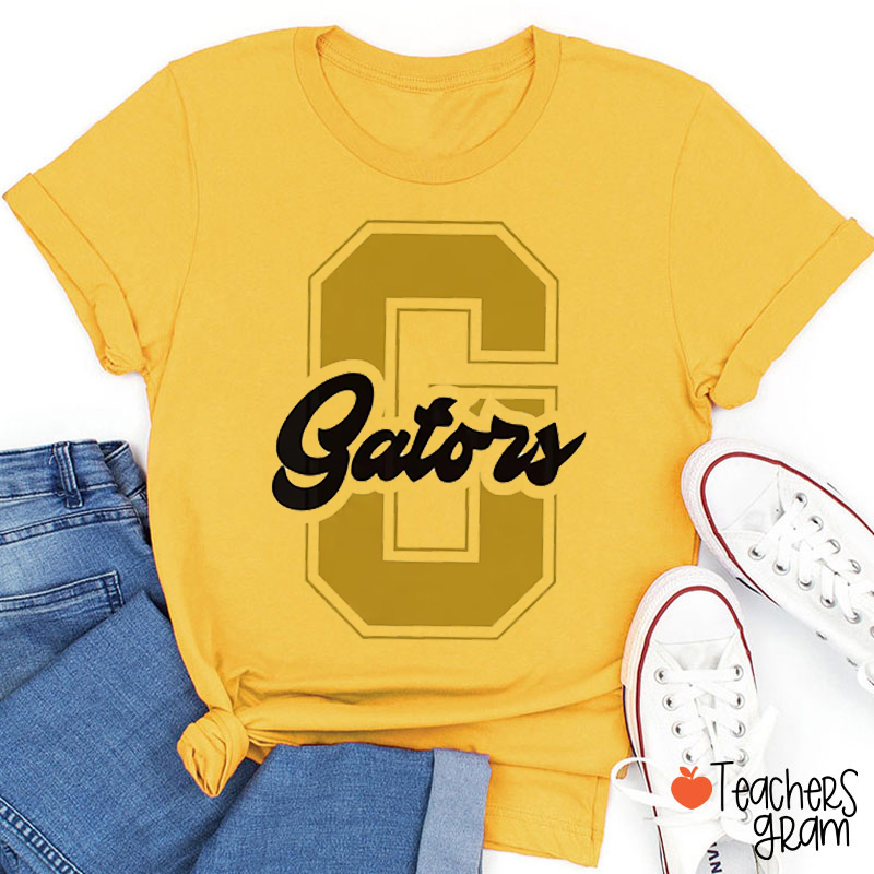 Personalized School Initial And Mascot Vintage School Spirit Teacher T-Shirt