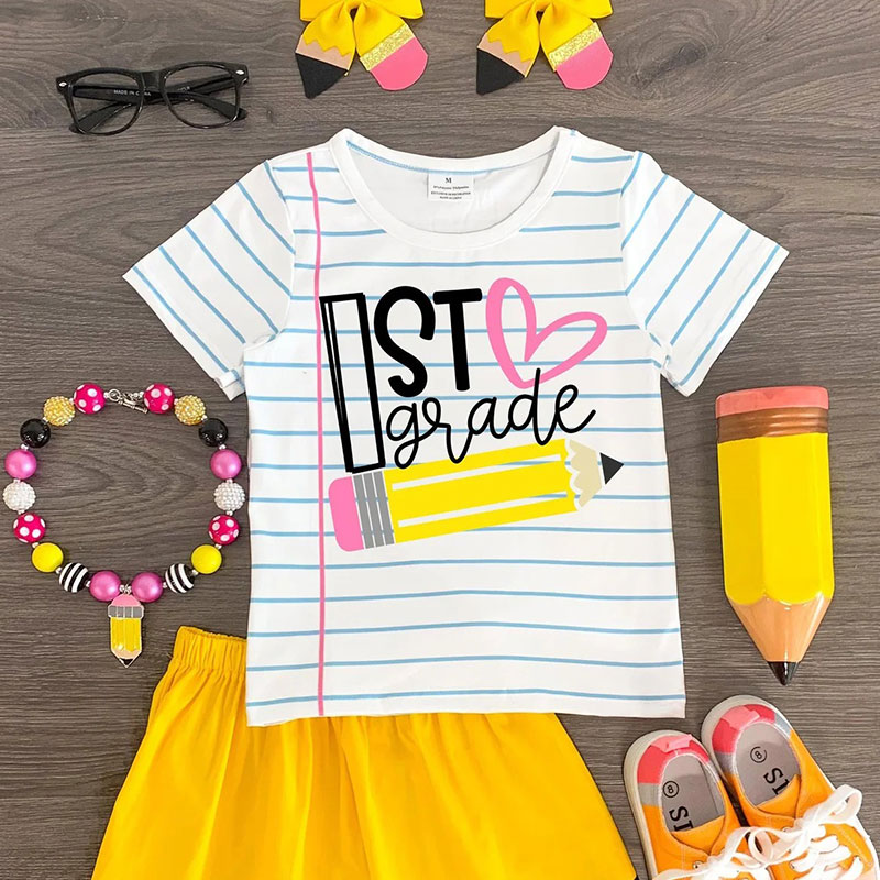Personalized Notebook Striped Printed Class T-Shirt