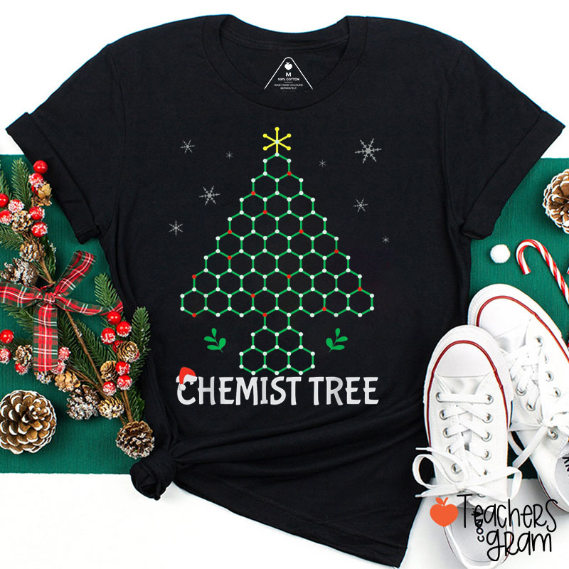 Santa Science Chemistry Tree Teacher T-Shirt