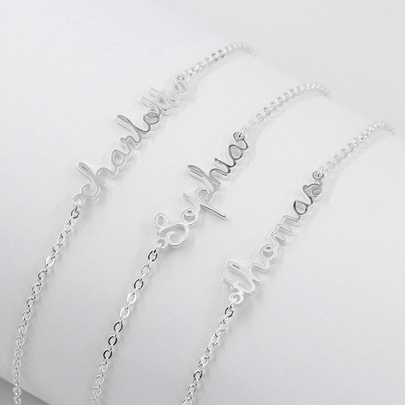 Personalized Name Simple Design Teacher Metal Bracelet