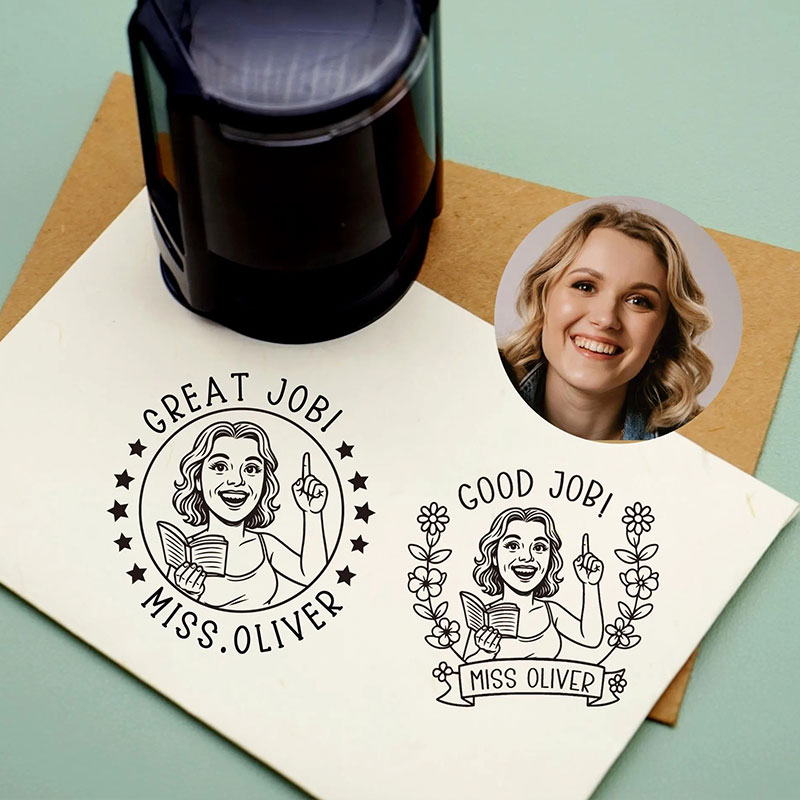 Personalized Text And Photos Teacher Stamp