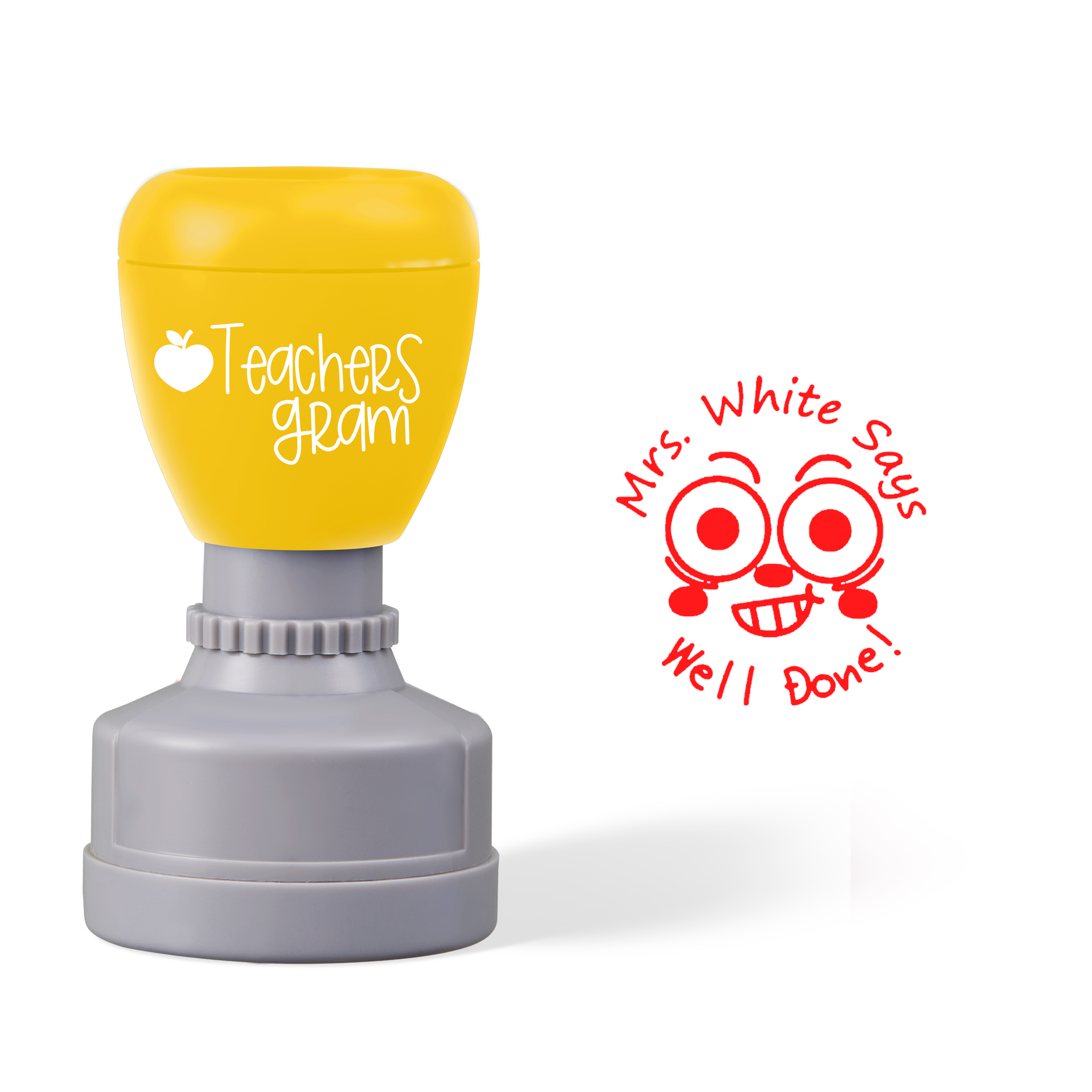 Personalized Name Says Well Done Teacher Stamp