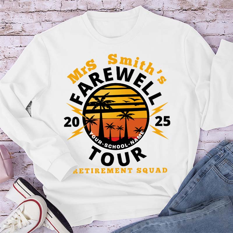 Personalized Teacher's Farewell Tour Retirement Squad Teacher Long Sleeve T-Shirt