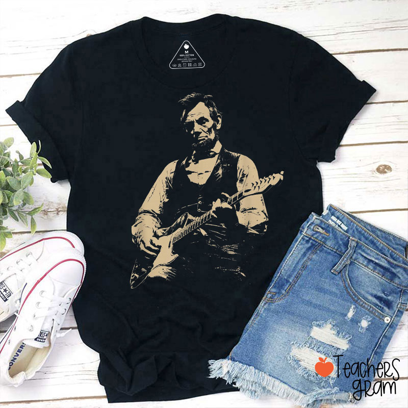 President Playing Guitar Teacher T-Shirt