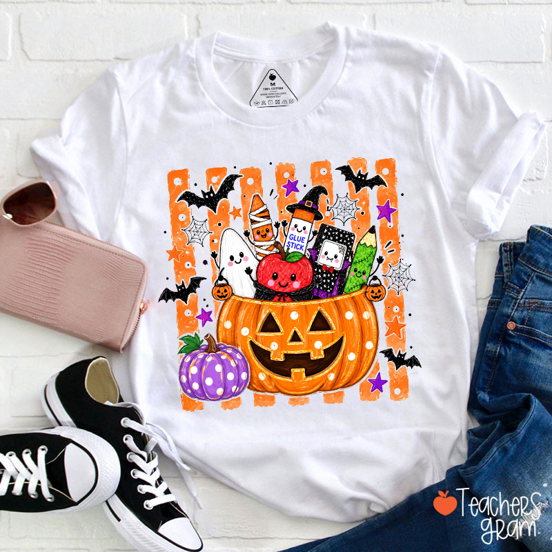 Spooky Classroom Pumpkin Teacher T-Shirt