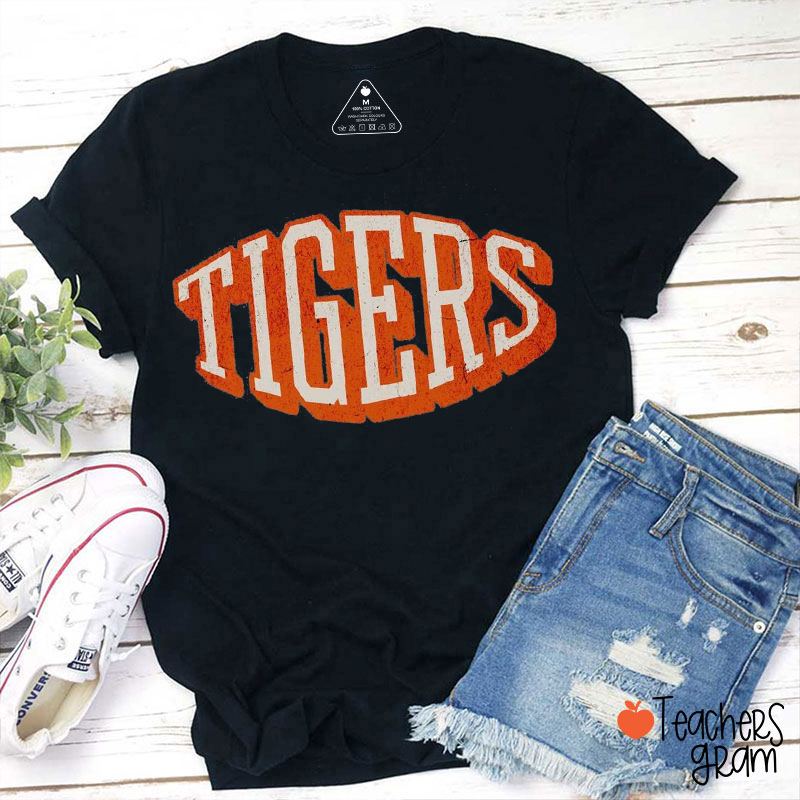 Personalized Mascot Distressed Retro Teacher T-Shirt