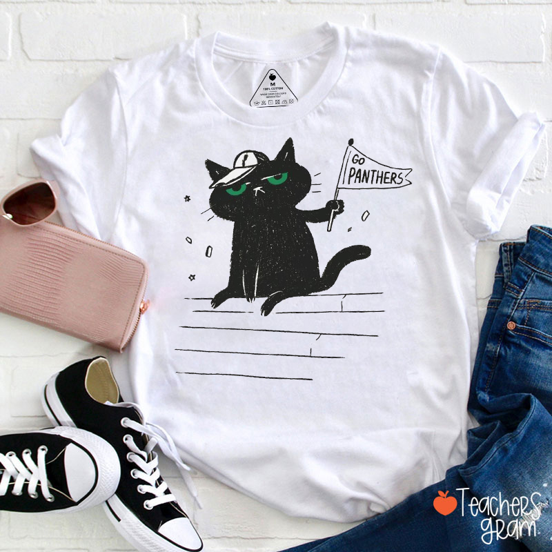 Personalized Mascot Pennant Flag Graphic Teacher T‑Shirt