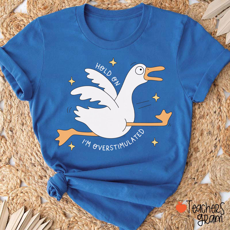Hold On I'm Overstimulated Teacher T-Shirt